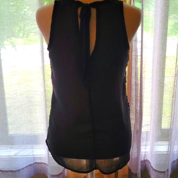 KIRRA SLEEVELESS BLACK DRESSY BLOUSE WITH SEQUINS - Picture 6 of 12